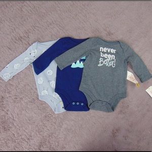 NWT 3 Piece Cat and Jack Onesies 0-3 Months